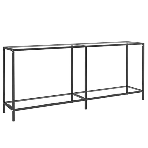 Eleganz Konsolentisch aus Hartglas mit pulverbeschichtetem Stahl, 180x35x75,5 cm - Moderner Beistelltisch für Wohnzimmer, Flur oder Büro - Stilvoll & langlebig Eleganz Konsolentisch aus Hartglas mit pulverbeschichtetem Stahl, 180x35x75,5 cm - Moderner Beistelltisch für Wohnzimmer, Flur oder Büro - Stilvoll & langlebig von Eleganz