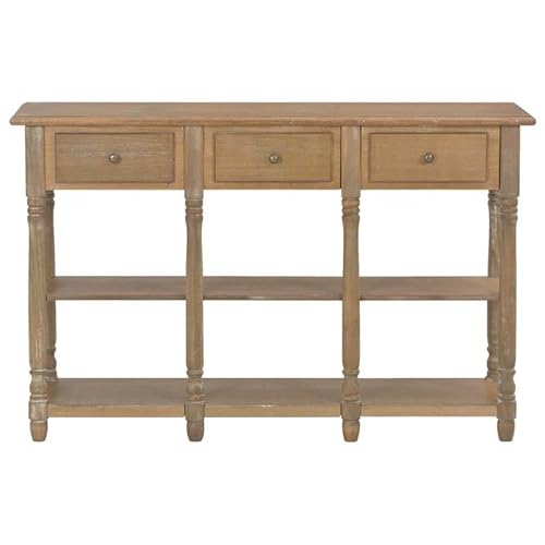 Eleganz Konsolentisch aus Holzwerkstoff 110x30x76 cm - Massives Kiefernholz (unbehandelt) - Langlebiger Sideboard Tisch für Wohnzimmer, Flur oder Eingangsbereich - Stilvoll & Funktional von Eleganz
