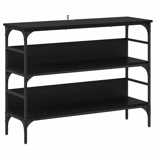 Eleganz Konsolentisch aus Holzwerkstoff - Schwarze Eiche 100 x 32 x 75 cm - Moderner Sideboard Tisch für Wohnzimmer, Flur oder Eingangsbereich - Stilvoll & Platzsparend von Eleganz