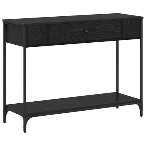 Eleganz Konsolentisch aus Holzwerkstoff in schwarzer Eiche - 100 x 34.5 x 75 cm - Moderner Sideboard Tisch für Flur, Wohnzimmer oder Esszimmer - Stabiles Design für kleine Räume Eleganz Konsolentisch aus Holzwerkstoff in schwarzer Eiche - 100 x 34.5 x 75 cm - Moderner Sideboard Tisch für Flur, Wohnzimmer oder Esszimmer - Stabiles Design für kleine Räume von Eleganz