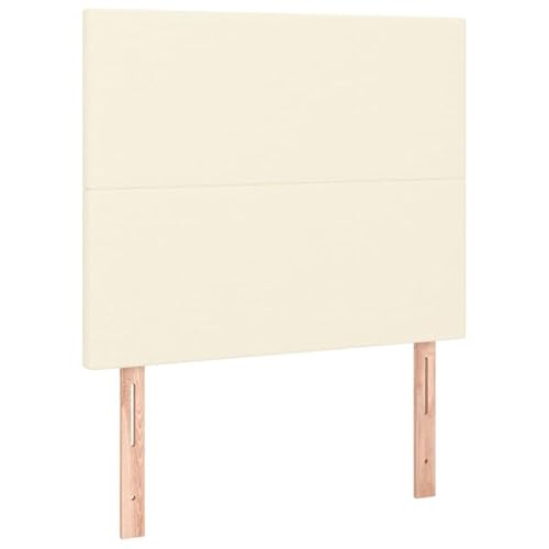 Eleganz Kopfteil 2er Set Creme Kunstleder - Luxus Kopfteil für Bett 100x5x78/88 cm - Hochwertiges Kunstleder (PVC, Baumwolle, Polyester) mit Holzrahmen - Modernes Design für Schlafzimmer von Eleganz