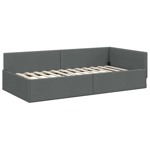 Eleganz Kopfteil aus Stoff und beschichtetem Holz - Eckbettgestell Dunkelgrau 100x200 cm - Langlebig und stilvoll für Schlafzimmer Eleganz Kopfteil aus Stoff und beschichtetem Holz - Eckbettgestell Dunkelgrau 100x200 cm - Langlebig und stilvoll für Schlafzimmer von Eleganz