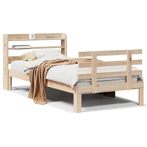 Eleganz Kopfteil aus massivem Kiefernholz 90x190 cm - Natürliches & langlebiges Bettgestell ohne Matratze für erholsamen Schlaf von Eleganz