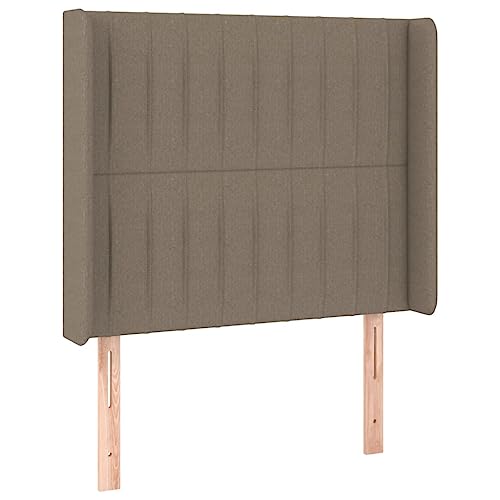 Eleganz Kopfteil mit Ohren – Taupe (83x16x118/128 cm) – Stoff Kopfteil für Bett, Luxus Design für Schlafzimmer, Komfort & Stil – Perfekte Ergänzung für Moderne Einrichtung von Eleganz