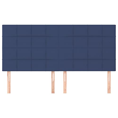 Eleganz Kopfteile 4 STK. Blau 80x5x78/88 cm Stoff - Hochwertige Bettbezüge für EIN stilvolles Schlafzimmer, langlebig und pflegeleicht von Eleganz