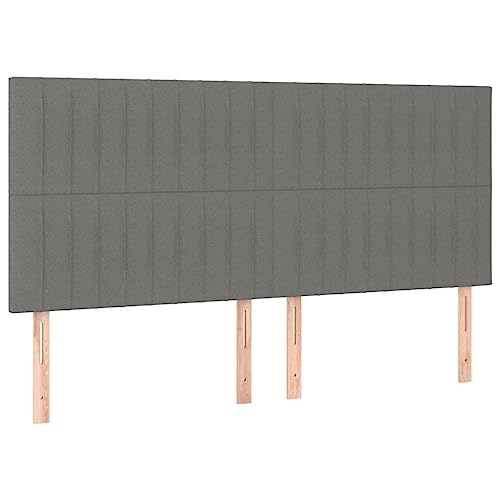 Eleganz Kopfteile 4 STK. Dunkelgrau für Betten, 100x5x78/88 cm, Stoff – Moderner Schlafzimmer-Dekor mit langlebiger Qualität | Ideal für Wohn- und Schlafzimmer Eleganz Kopfteile 4 STK. Dunkelgrau für Betten, 100x5x78/88 cm, Stoff – Moderner Schlafzimmer-Dekor mit langlebiger Qualität | Ideal für Wohn- und Schlafzimmer von Eleganz