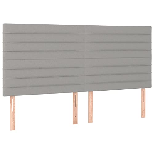 Eleganz Kopfteile 4 STK. Hellgrau 80x5x78/88 cm - Stoff-Kopfboard für Schlafzimmer, Langlebig & Stilvoll - Perfekte Ergänzung für Moderne Betten Eleganz Kopfteile 4 STK. Hellgrau 80x5x78/88 cm - Stoff-Kopfboard für Schlafzimmer, Langlebig & Stilvoll - Perfekte Ergänzung für Moderne Betten von Eleganz