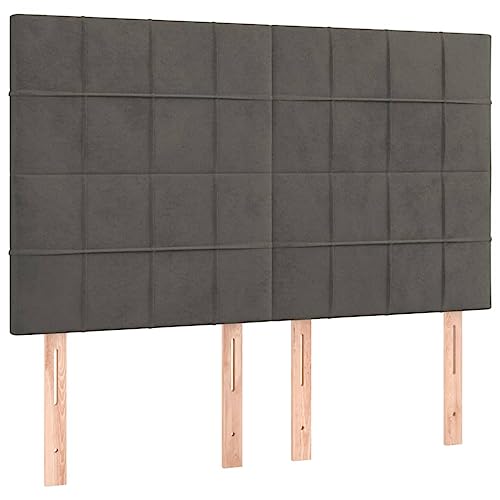 Eleganz Kopfteile 4 Stück Dunkelgrau 72x5x78/88 cm Samt - Luxus Kopfteile für Bettgestelle | Hochwertige Samtbezüge | Ideal für Schlafzimmer & Hotelbetten | Stilvolle Wohnaccessoires Eleganz Kopfteile 4 Stück Dunkelgrau 72x5x78/88 cm Samt - Luxus Kopfteile für Bettgestelle | Hochwertige Samtbezüge | Ideal für Schlafzimmer & Hotelbetten | Stilvolle Wohnaccessoires von Eleganz