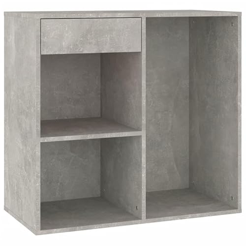 Eleganz Kosmetikschrank Betongrau 80x40x75 cm - Moderner Schminktisch mit Spiegel für Wohnzimmer, Schlafzimmer oder Bad - Stauraum für Kosmetik & Accessoires - Holzwerkstoff & Langlebig von Eleganz