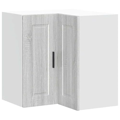 Eleganz Küchen-Eckhängeschrank Porto Grau aus Sonoma Holzwerkstoff – Platzsparende Lösung für kleine Küchen, langlebig & modern von Eleganz