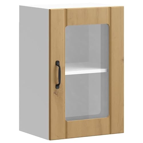 Eleganz Küchen-Hängeschrank mit Glastür Lucca - Artisan-Eiche Design | Moderner Küchenschrank für Küchenzeile | Platzsparend & Stilvoll | Hochwertige Verarbeitung von Eleganz