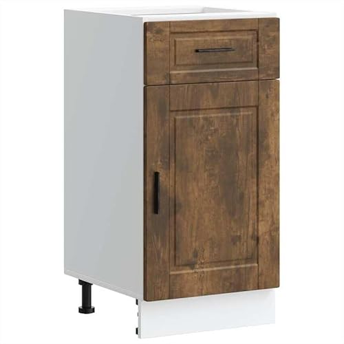 Eleganz Küchenschrank Porto Räuchereiche Holzwerkstoff - Küchenunterschrank für Moderne Einbauküchen, langlebig & stilvoll - Ideal für kleine Räume von Eleganz