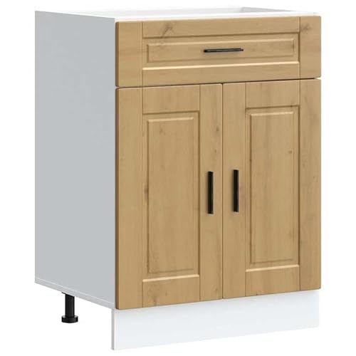 Eleganz Küchenunterschrank Porto Artisan-Eiche Holzwerkstoff - Hochwertiger Küchenschrank für Moderne Küchen, langlebig & stylisch, optimale Lagerlösung von Eleganz
