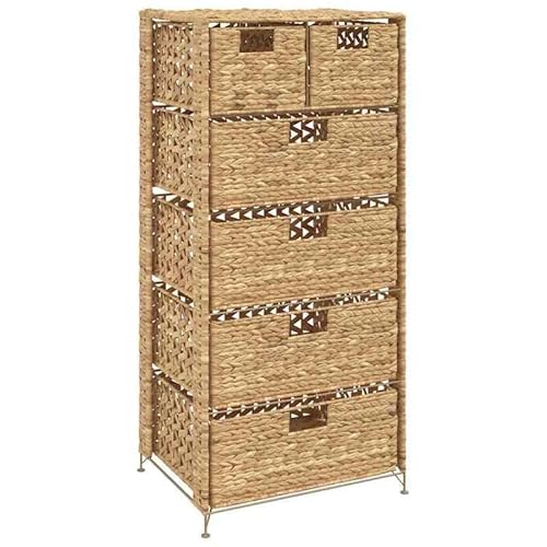Eleganz Lagereinheit mit 6 Körben aus Wasserhyazinthe | Wohnzimmermöbel-Set | Stilvoll & Umweltfreundlich | Platzsparend für Kleine Räume | 47 x 37 x 100 cm von Eleganz
