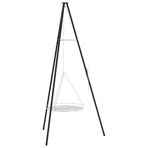 Eleganz Lagerfeuer Stativ Schwarz aus Stahl - Stabiles und langlebiges Feuerstellen-Gestell für Garten, Camping und Outdoor-Abenteuer - 92 x 92 x 171.5 cm von Eleganz