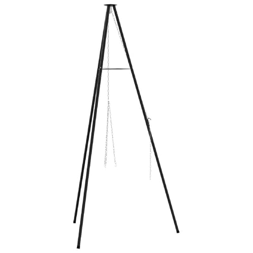 Eleganz Lagerfeuer Stativ aus Stahl - Schwarz 92 x 92 x 151.5 cm - Robustes und langlebiges Design für den Außenbereich - Perfekt für Garten, Camping und Outdoor-Aktivitäten von Eleganz