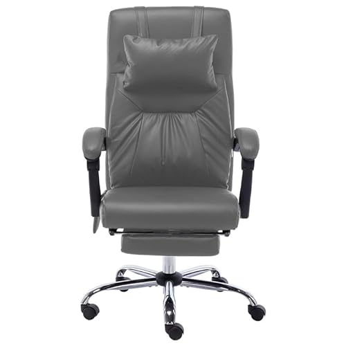 Eleganz Massage-Bürostuhl Anthrazit Kunstleder - Ergonomischer Bürostuhl mit Massagefunktion fürs Homeoffice, langlebiges Metallgestell, bequemes Kunstleder von Eleganz