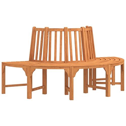 Eleganz Massivholz Baumbank Halbrund Ø208 cm aus Eukalyptus mit Ölfinish - Langlebige Gartensitzmöbel für Terrassen und Gärten von Eleganz