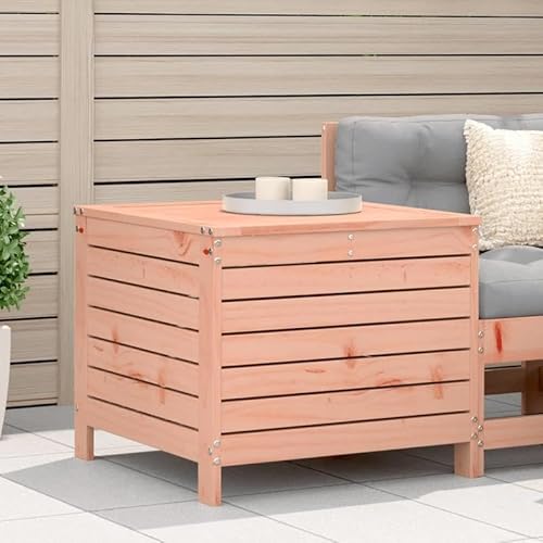 Eleganz Massivholz Gartenhocker aus Douglasie (unbehandelt) - Naturbelassener Hocker für Garten, Terrasse & Balkon - Robust & Langlebig - 62x63,5x53,5 cm von Eleganz