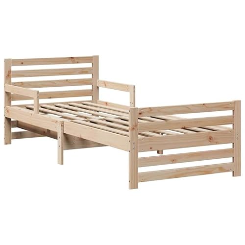 Eleganz Massivholz Kiefer Kinderbett 80 x 130/165/200 cm - Ausziehbares Bettgestell mit Kopfbrett, langlebig und platzsparend für Kinderzimmer von Eleganz