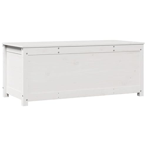 Eleganz Massivholz Kiefer Truhe Weiß 110x50x45,5 cm - Wohnzimmermöbel-Set aus massivem Kiefernholz, langlebig und stilvoll - Perfekt für gemütliche Einrichtung von Eleganz