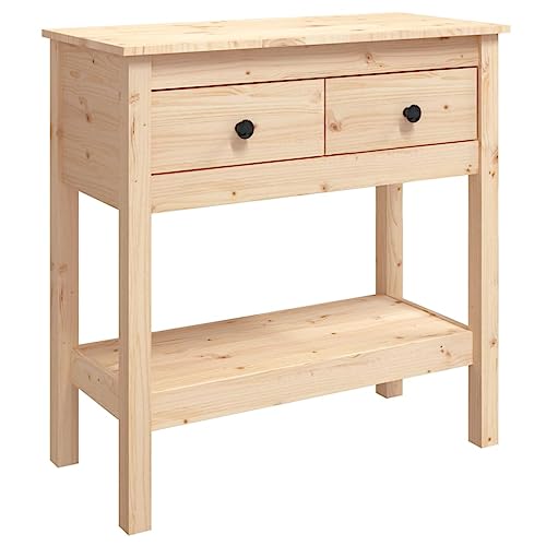 Eleganz Massivholz Konsolentisch 75x35x75 cm - Kiefer unbehandelt - Natürlich & Langlebig - Perfekt für Wohnzimmer oder Flur von Eleganz