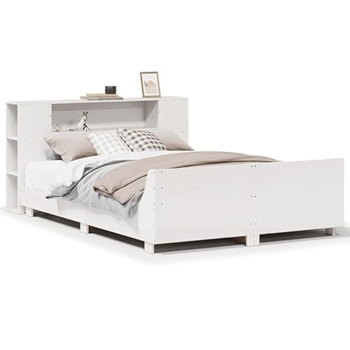 Eleganz Massivholzbett 140x200 cm Kiefernholz - Weißes Bettgestell ohne Matratze, langlebig & stabil für Schlafzimmer, natürliches Holz für erholsamen Schlaf Eleganz Massivholzbett 140x200 cm Kiefernholz - Weißes Bettgestell ohne Matratze, langlebig & stabil für Schlafzimmer, natürliches Holz für erholsamen Schlaf von Eleganz