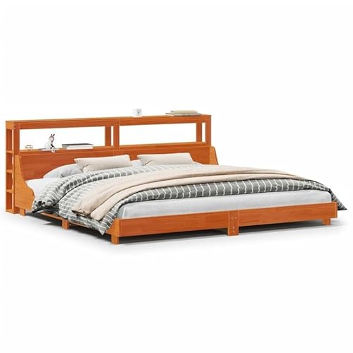 Eleganz Massivholzbett 200x200 aus Kiefernholz - Wachsbraun - Langlebig & Stilvoll für Schlafzimmer | Ohne Matratze | Betten & Zubehör von Eleganz