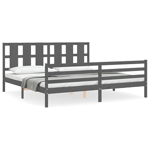 Eleganz Massivholzbett 200x200 cm mit Kopfteil Grau - Modernes Schlafzimmerbett aus massivem Holz, langlebig und stilvoll für EIN gemütliches Ambiente Eleganz Massivholzbett 200x200 cm mit Kopfteil Grau - Modernes Schlafzimmerbett aus massivem Holz, langlebig und stilvoll für EIN gemütliches Ambiente von Eleganz