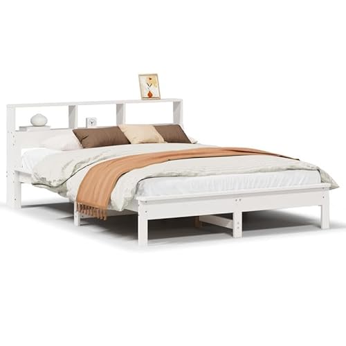 Eleganz Massivholzbett Kiefer 120x200 cm mit Regal - Weiß & Langlebig | Stauraum Lösung für kleine Räume | Natürliches Design für Schlafzimmer | Betten & Zubehör Eleganz Massivholzbett Kiefer 120x200 cm mit Regal - Weiß & Langlebig | Stauraum Lösung für kleine Räume | Natürliches Design für Schlafzimmer | Betten & Zubehör von Eleganz