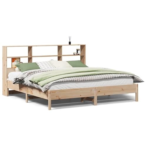 Eleganz Massivholzbett Kiefer 200x200 cm mit Regal - Robuster Doppelbettrahmen ohne Matratze für Schlafzimmer | Natürliches Design & Stauraum Lösung Eleganz Massivholzbett Kiefer 200x200 cm mit Regal - Robuster Doppelbettrahmen ohne Matratze für Schlafzimmer | Natürliches Design & Stauraum Lösung von Eleganz