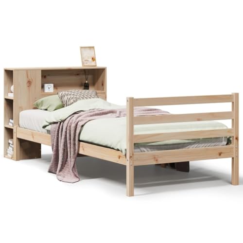 Eleganz Massivholzbett Kiefernholz 100x200 cm mit Regal - Langlebiges & Stabiles Bettgestell ohne Matratze - Ideal für Schlafzimmer & Gastzimmer Eleganz Massivholzbett Kiefernholz 100x200 cm mit Regal - Langlebiges & Stabiles Bettgestell ohne Matratze - Ideal für Schlafzimmer & Gastzimmer von Eleganz