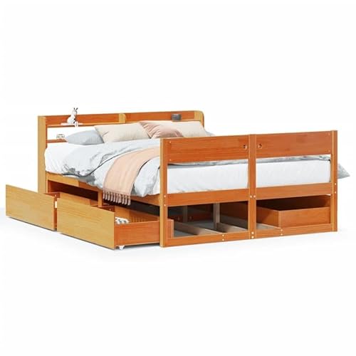 Eleganz Massivholzbett Kiefernholz 120x190 cm - Wachsbraun, ohne Matratze | Langlebiges & Stabiles Bett für Schlafzimmer | Natürliches Design für Erholsamen Schlaf Eleganz Massivholzbett Kiefernholz 120x190 cm - Wachsbraun, ohne Matratze | Langlebiges & Stabiles Bett für Schlafzimmer | Natürliches Design für Erholsamen Schlaf von Eleganz