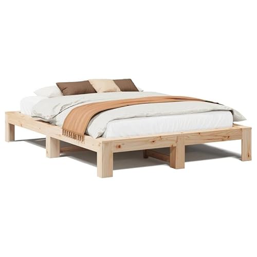 Eleganz Massivholzbett Kiefernholz 150x200 cm - Bettgestell ohne Matratze | Langlebig & Natürlich | Perfekt für Schlafzimmer & Gastzimmer | Robustes Design für Erholsamen Schlaf von Eleganz