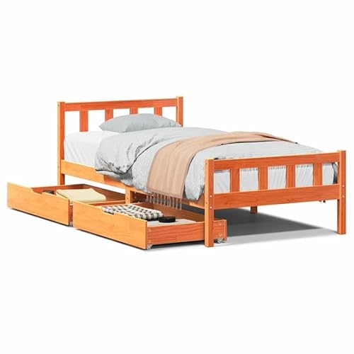 Eleganz Massivholzbett Kiefernholz 75x190 cm - Solide & Langlebig für Schlafzimmer, Wachsbraun - Natürliches Design für Erholsamen Schlaf Eleganz Massivholzbett Kiefernholz 75x190 cm - Solide & Langlebig für Schlafzimmer, Wachsbraun - Natürliches Design für Erholsamen Schlaf von Eleganz