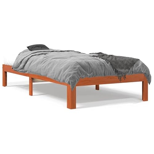 Eleganz Massivholzbett Kiefernholz 90x200 cm ohne Matratze - Robustes Wachsbraunes Bett für Schlafzimmer | Natürliches & Langlebiges Design für Erholsamen Schlaf Eleganz Massivholzbett Kiefernholz 90x200 cm ohne Matratze - Robustes Wachsbraunes Bett für Schlafzimmer | Natürliches & Langlebiges Design für Erholsamen Schlaf von Eleganz