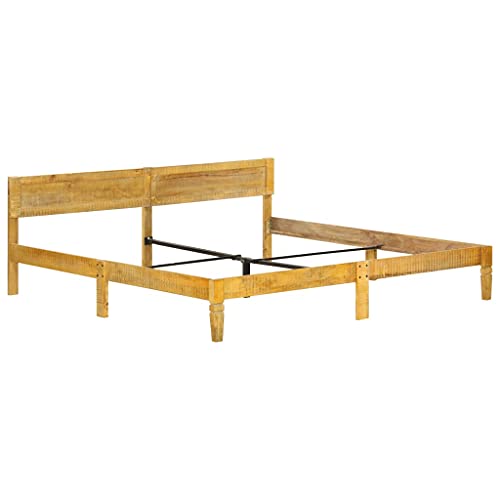 Eleganz Massivholzbett Mango 200 cm - Hochbett mit Stauraum für Erwachsene und Jugendliche, langlebiges Mangoholz, Platzsparend für kleine Räume, Modernes Design für Schlafzimmer von Eleganz