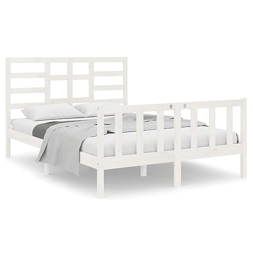 Eleganz Massivholzbett Weiß 140x200 cm | Schlichtes Design für Schlafzimmer | Langlebig & Stabil | Perfekt für kleine Räume | Natürliches Holz Eleganz Massivholzbett Weiß 140x200 cm | Schlichtes Design für Schlafzimmer | Langlebig & Stabil | Perfekt für kleine Räume | Natürliches Holz von Eleganz