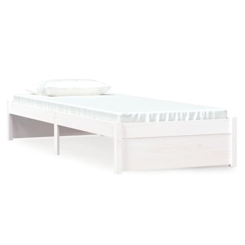Eleganz Massivholzbett Weiß 75x190 cm - Einzelbett aus 100% massivem Holz, langlebig & stabil, ideal für Kinderzimmer oder Gästezimmer, ohne Matratze Eleganz Massivholzbett Weiß 75x190 cm - Einzelbett aus 100% massivem Holz, langlebig & stabil, ideal für Kinderzimmer oder Gästezimmer, ohne Matratze von Eleganz