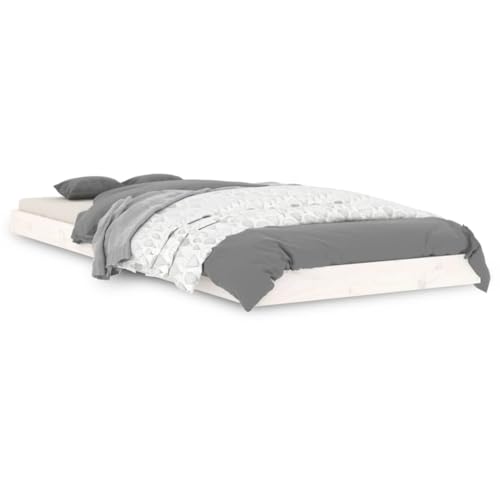 Eleganz Massivholzbett Weiß 75x190 cm Kiefer - Hochwertiges Kinderbett oder Gästebett aus nachhaltigem Kiefernholz, stabil und langlebig für erholsamen Schlaf Eleganz Massivholzbett Weiß 75x190 cm Kiefer - Hochwertiges Kinderbett oder Gästebett aus nachhaltigem Kiefernholz, stabil und langlebig für erholsamen Schlaf von Eleganz