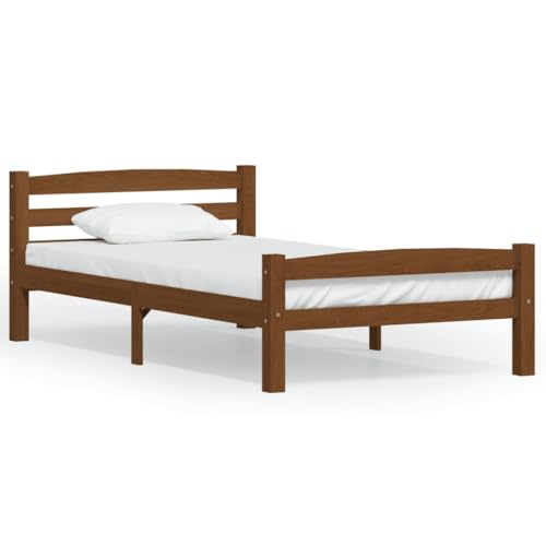 Eleganz Massivholzbett aus Kiefer 90x200 cm honigbraun - Langlebiges und stabiles Bett für Schlafzimmer | Natürliches Design für EIN gemütliches Ambiente | Ideal für kleine Räume Eleganz Massivholzbett aus Kiefer 90x200 cm honigbraun - Langlebiges und stabiles Bett für Schlafzimmer | Natürliches Design für EIN gemütliches Ambiente | Ideal für kleine Räume von Eleganz