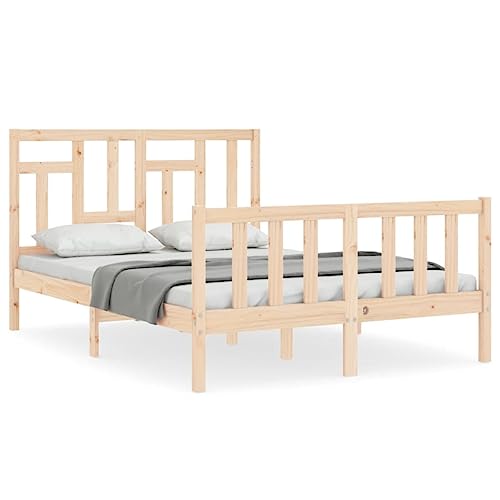 Eleganz Massivholzbett mit Kopfteil - Modernes Bettgestell aus 100% Holz für Schlafzimmer | Langlebig & Stilvoll | Perfekt für kleine Räume Eleganz Massivholzbett mit Kopfteil - Modernes Bettgestell aus 100% Holz für Schlafzimmer | Langlebig & Stilvoll | Perfekt für kleine Räume von Eleganz