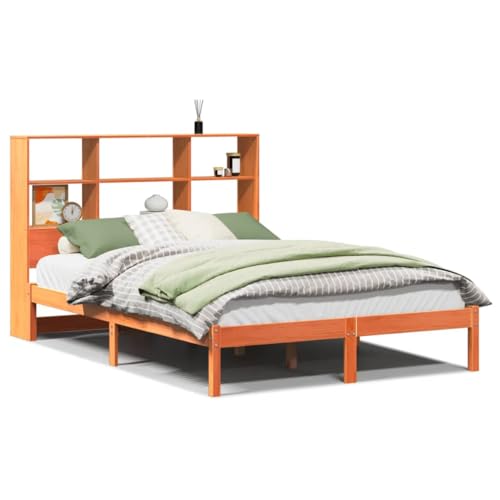 Eleganz Massivholzbett mit Regal 120x200 cm - Natürliches Wachsbraun, Langlebig & Stilvoll - Perfekte Lagerlösung für Schlafzimmer Eleganz Massivholzbett mit Regal 120x200 cm - Natürliches Wachsbraun, Langlebig & Stilvoll - Perfekte Lagerlösung für Schlafzimmer von Eleganz