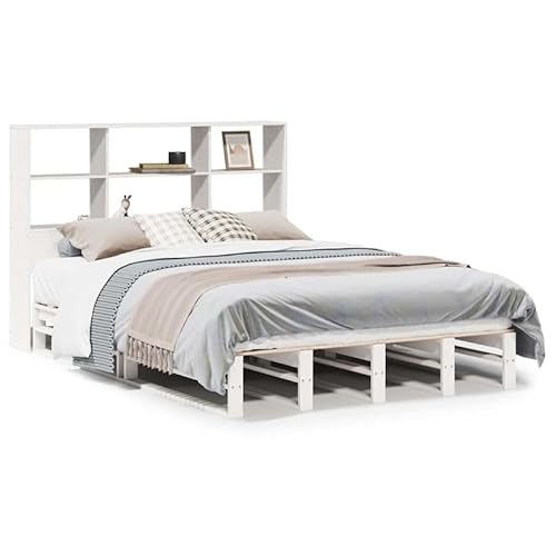 Eleganz Massivholzbett mit Regal 140x200 cm - Weißes Bettgestell mit Stauraum für Schlafzimmer, langlebig & stabil - Modernes Design für Einzel- oder Doppelbetten Eleganz Massivholzbett mit Regal 140x200 cm - Weißes Bettgestell mit Stauraum für Schlafzimmer, langlebig & stabil - Modernes Design für Einzel- oder Doppelbetten von Eleganz