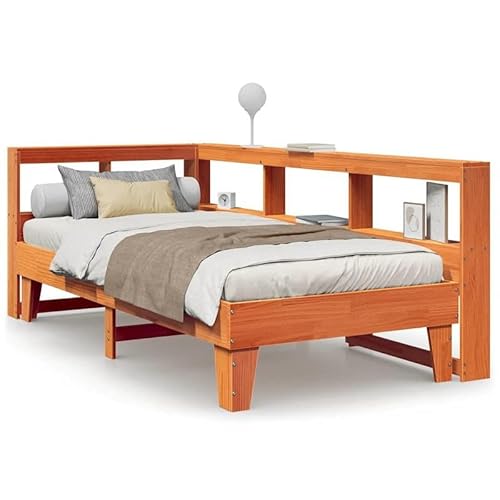 Eleganz Massivholzbett mit Regal - 75x190 cm, wachsbraun - Langlebiges Bio-Holz - Platzsparend mit Stauraum - Ideal für kleine Räume & Schlafzimmer Eleganz Massivholzbett mit Regal - 75x190 cm, wachsbraun - Langlebiges Bio-Holz - Platzsparend mit Stauraum - Ideal für kleine Räume & Schlafzimmer von Eleganz