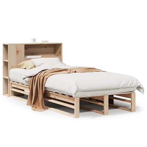 Eleganz Massivholzbett mit Regal 90x190 cm - Stabil & Platzsparend ohne Matratze - Ideal für kleine Räume & Jugendzimmer - Natürliches Kiefernholz Eleganz Massivholzbett mit Regal 90x190 cm - Stabil & Platzsparend ohne Matratze - Ideal für kleine Räume & Jugendzimmer - Natürliches Kiefernholz von Eleganz