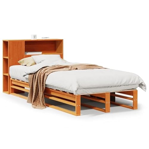 Eleganz Massivholzbett mit Regal - Kein Matratzen benötigt - 75x190 cm - Wachsbraun - Stilvolles & Platzsparendes Bett für kleine Räume - Hochwertiges & Langlebiges Design Eleganz Massivholzbett mit Regal - Kein Matratzen benötigt - 75x190 cm - Wachsbraun - Stilvolles & Platzsparendes Bett für kleine Räume - Hochwertiges & Langlebiges Design von Eleganz