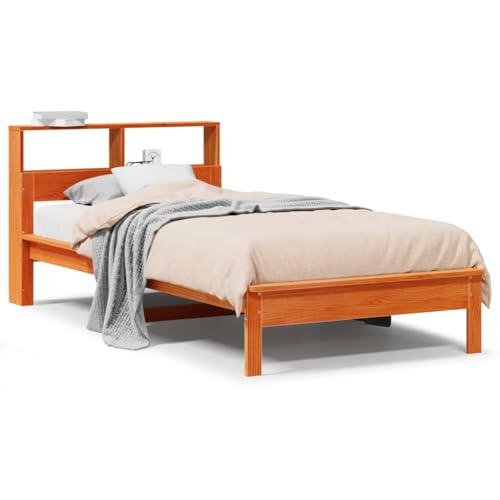 Eleganz Massivholzbett mit Regal ohne Matratze 75x190 cm - Natürliches Wachsbraun, Stabile Schlafmöbel fürs Schlafzimmer, Langlebig & Umweltfreundlich Eleganz Massivholzbett mit Regal ohne Matratze 75x190 cm - Natürliches Wachsbraun, Stabile Schlafmöbel fürs Schlafzimmer, Langlebig & Umweltfreundlich von Eleganz