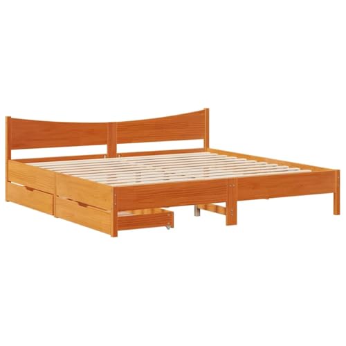 Eleganz Massivholzbett mit Schubladen 180x200 cm Kiefer - Stilvolles & Platzsparendes Bett mit Extra-Stauraum für Schlafzimmer - Natürliche Wachsbraune Optik Eleganz Massivholzbett mit Schubladen 180x200 cm Kiefer - Stilvolles & Platzsparendes Bett mit Extra-Stauraum für Schlafzimmer - Natürliche Wachsbraune Optik von Eleganz