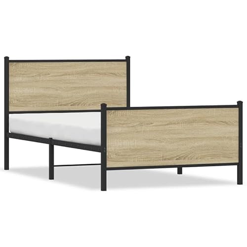 Eleganz Metallbett 100x190 cm ohne Matratze - Modernes Hochbett in Sonoma-Eiche | Langlebig & Stabil für Schlafzimmer | Ideal für Erwachsene & Jugendliche Eleganz Metallbett 100x190 cm ohne Matratze - Modernes Hochbett in Sonoma-Eiche | Langlebig & Stabil für Schlafzimmer | Ideal für Erwachsene & Jugendliche von Eleganz